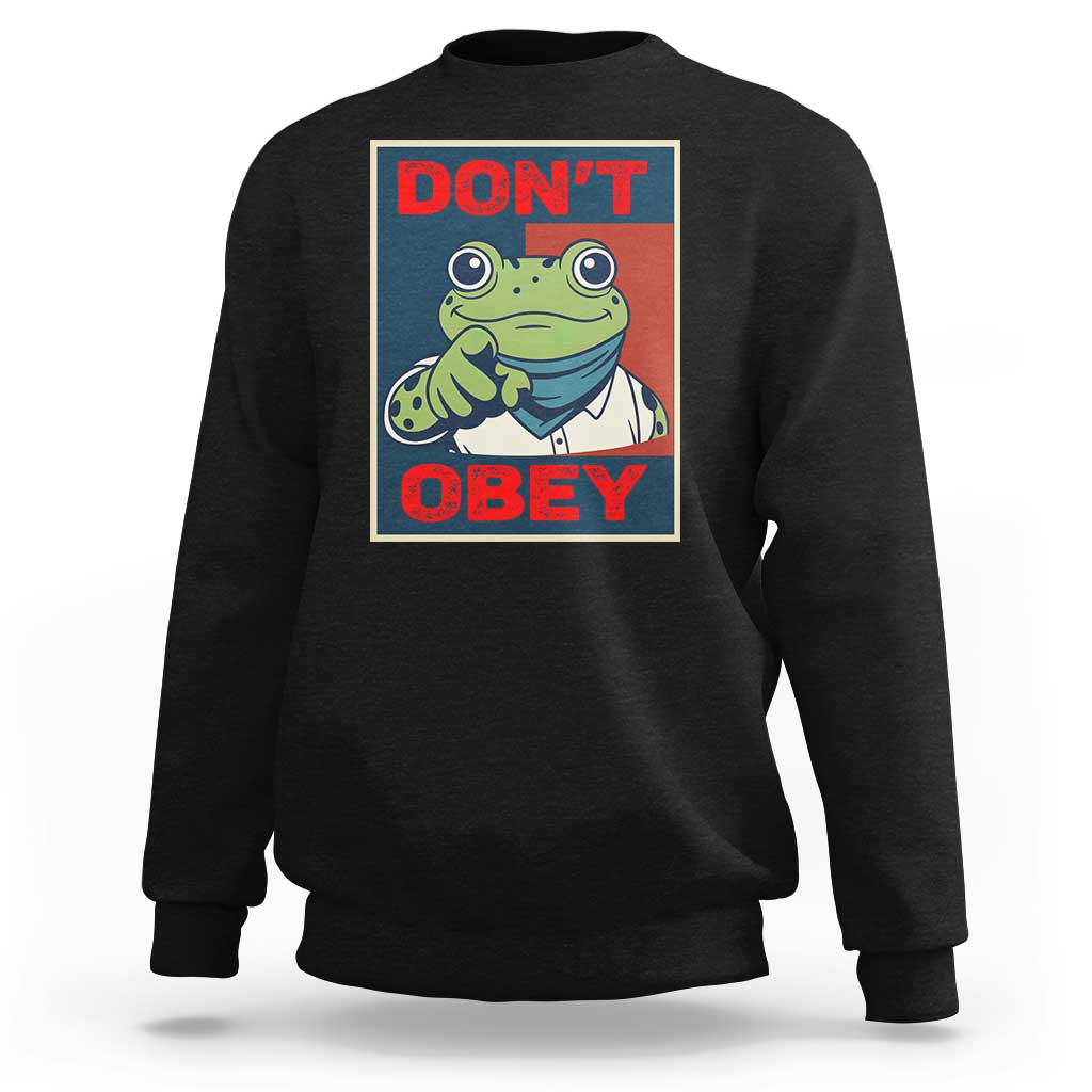 Don't Obey Portland Frog Sweatshirt Frogs Protest Activism Hope Style Poster Graphic - Wonder Print Shop