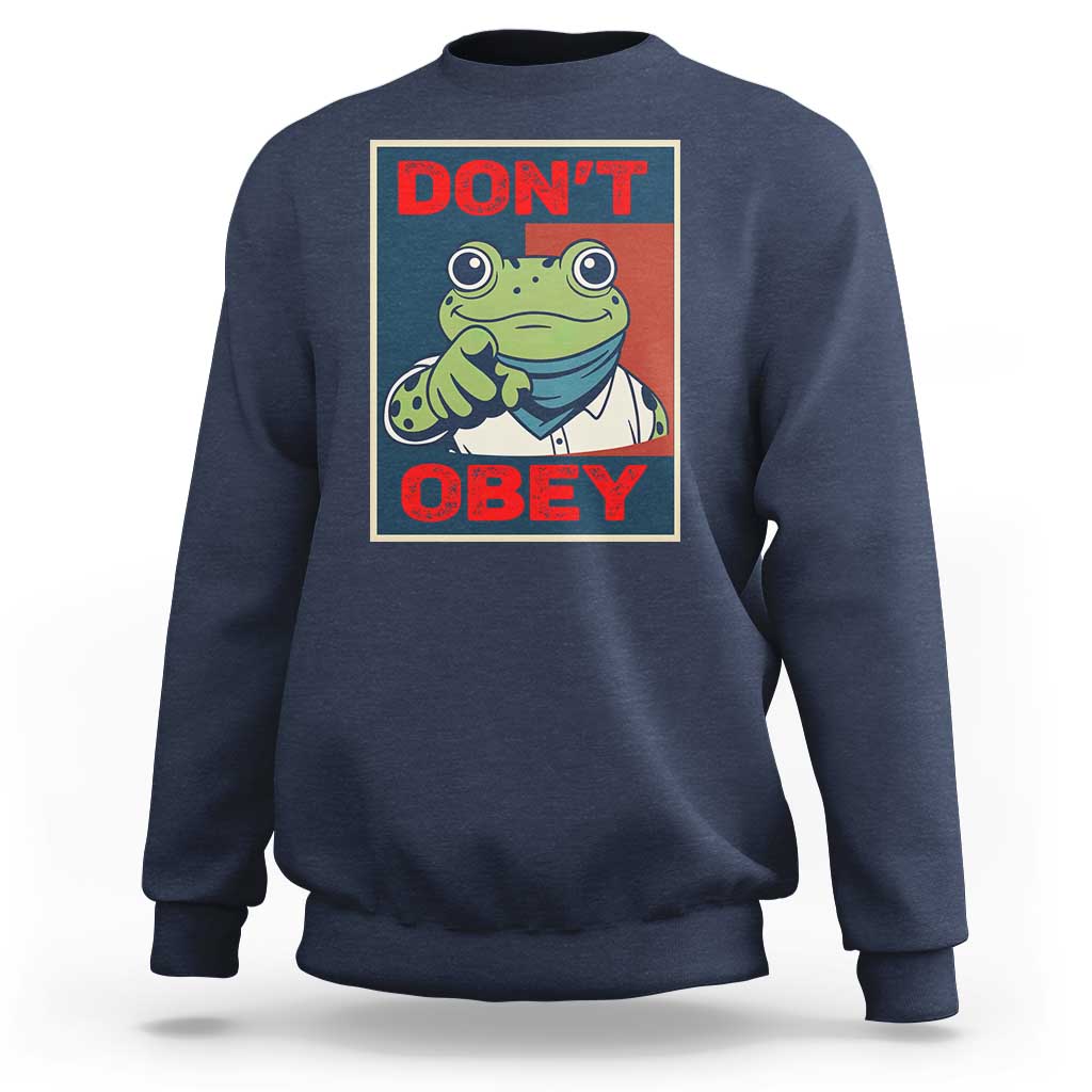 Don't Obey Portland Frog Sweatshirt Frogs Protest Activism Hope Style Poster Graphic - Wonder Print Shop