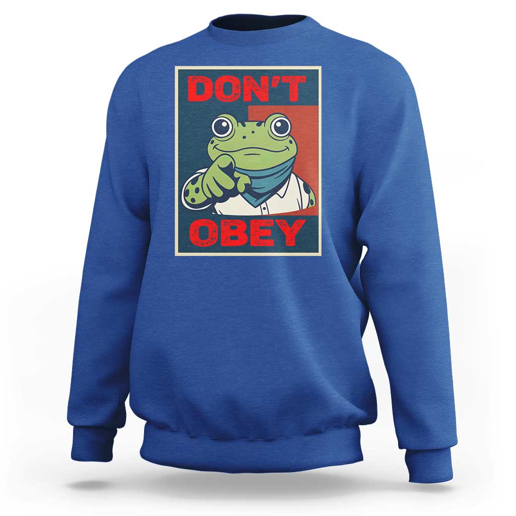 Don't Obey Portland Frog Sweatshirt Frogs Protest Activism Hope Style Poster Graphic - Wonder Print Shop