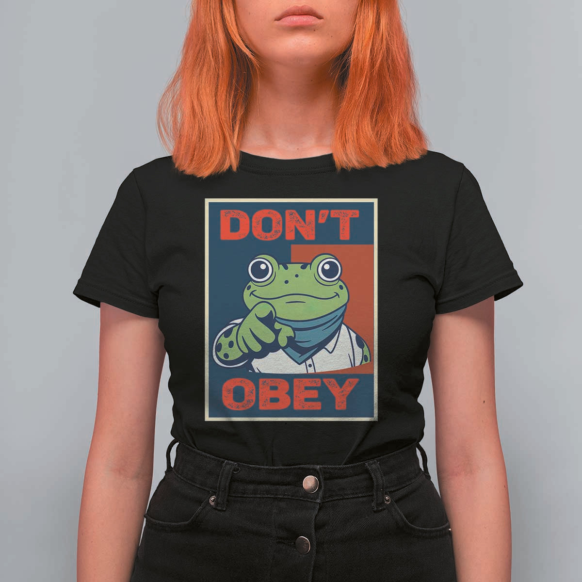 Don't Obey Portland Frog T Shirt For Women Frogs Protest Activism Hope Style Poster Graphic - Wonder Print Shop