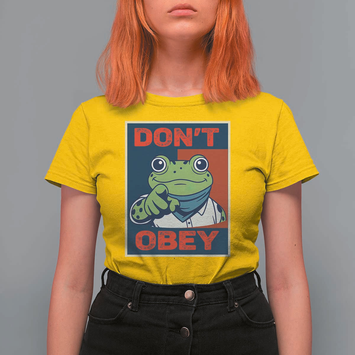 Don't Obey Portland Frog T Shirt For Women Frogs Protest Activism Hope Style Poster Graphic - Wonder Print Shop