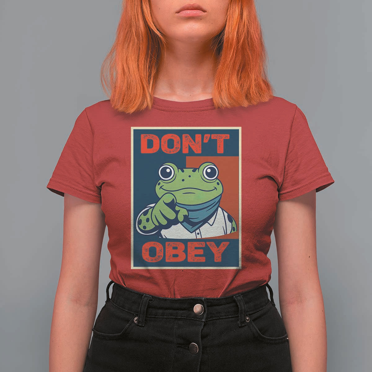 Don't Obey Portland Frog T Shirt For Women Frogs Protest Activism Hope Style Poster Graphic - Wonder Print Shop