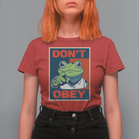 Don't Obey Portland Frog T Shirt For Women Frogs Protest Activism Hope Style Poster Graphic - Wonder Print Shop