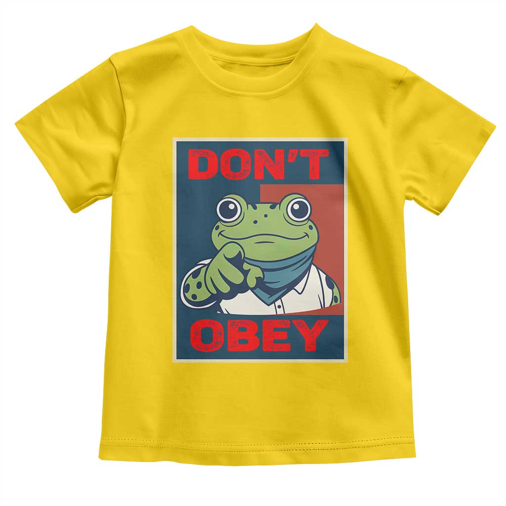 Don't Obey Portland Frog Toddler T Shirt Frogs Protest Activism Hope Style Poster Graphic - Wonder Print Shop