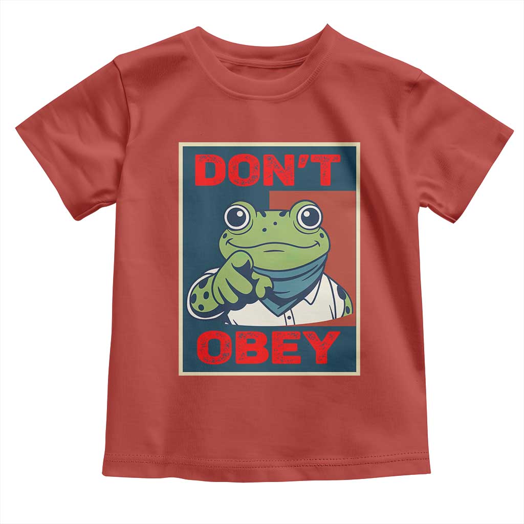 Don't Obey Portland Frog Toddler T Shirt Frogs Protest Activism Hope Style Poster Graphic - Wonder Print Shop