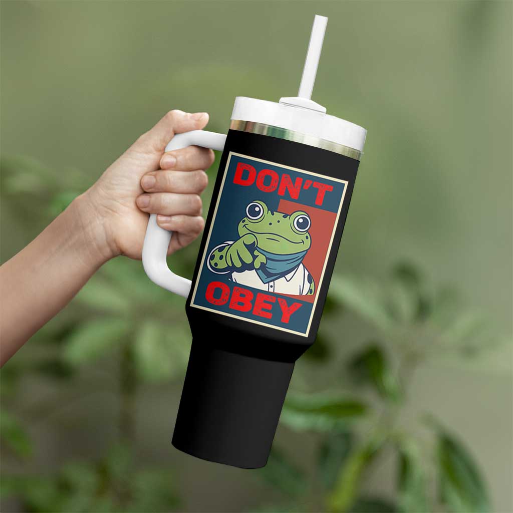Don't Obey Portland Frog Tumbler With Handle Frogs Protest Activism Hope Style Poster Graphic - Wonder Print Shop