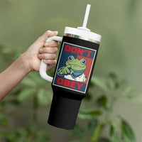 Don't Obey Portland Frog Tumbler With Handle Frogs Protest Activism Hope Style Poster Graphic - Wonder Print Shop