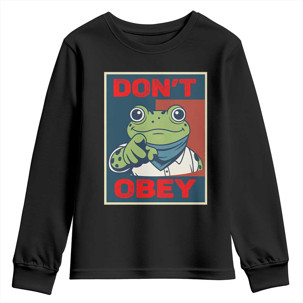 Don't Obey Portland Frog Youth Sweatshirt Frogs Protest Activism Hope Style Poster Graphic - Wonder Print Shop