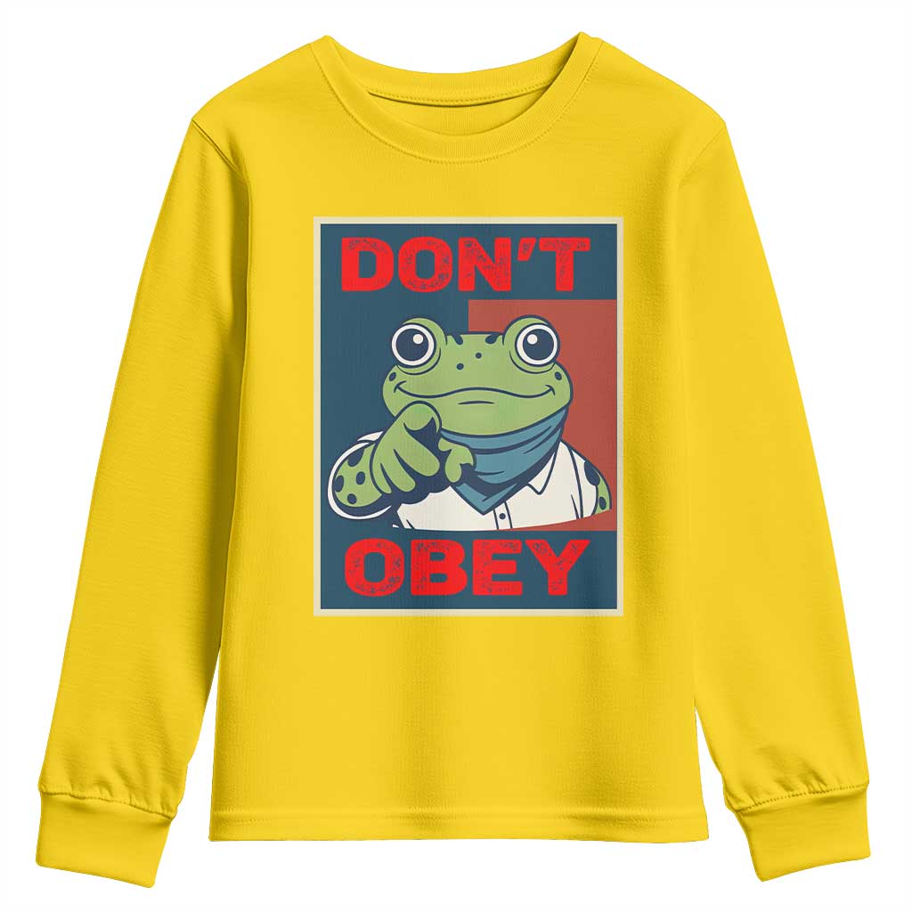 Don't Obey Portland Frog Youth Sweatshirt Frogs Protest Activism Hope Style Poster Graphic - Wonder Print Shop
