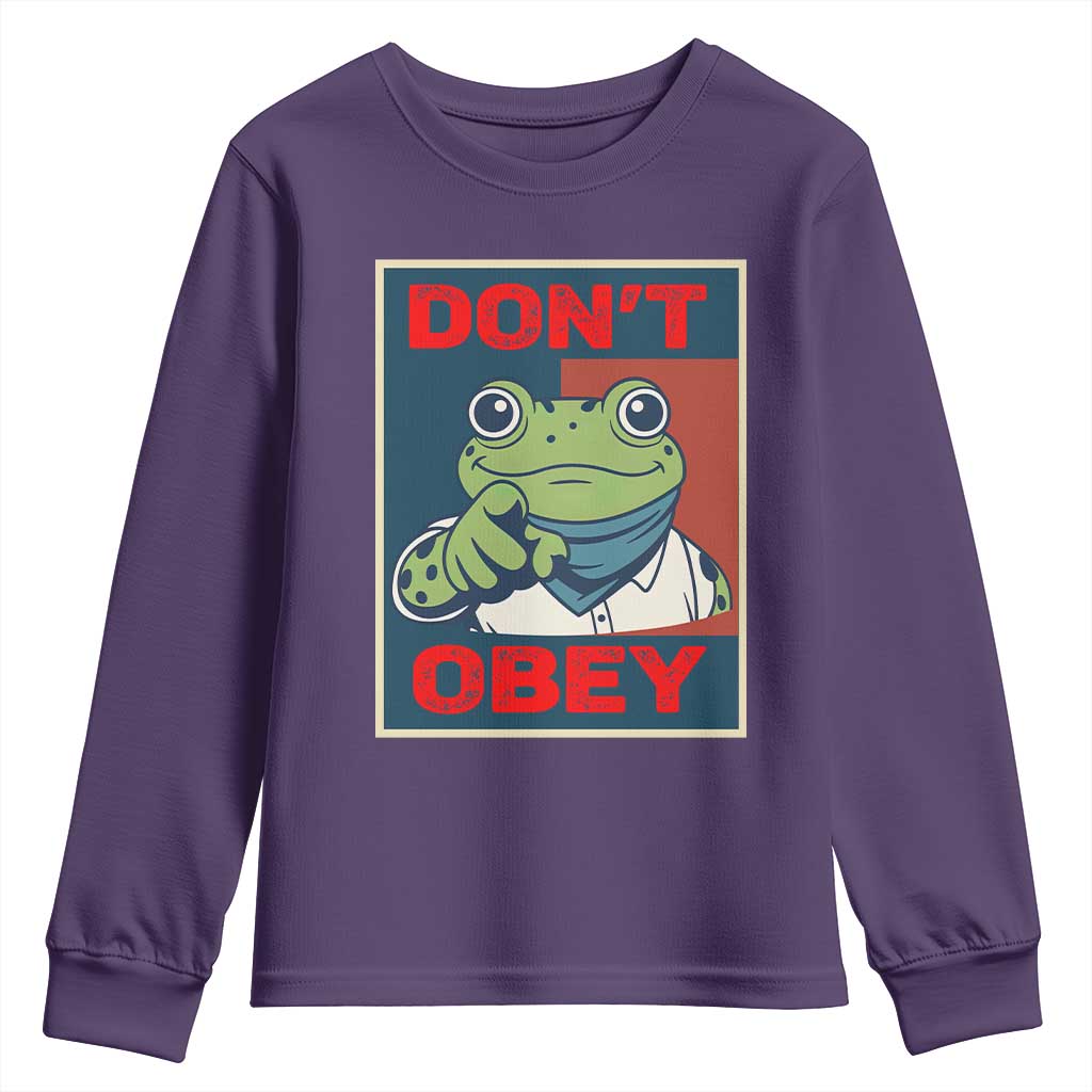 Don't Obey Portland Frog Youth Sweatshirt Frogs Protest Activism Hope Style Poster Graphic - Wonder Print Shop