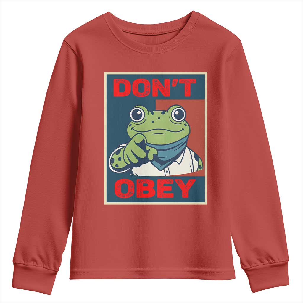 Don't Obey Portland Frog Youth Sweatshirt Frogs Protest Activism Hope Style Poster Graphic - Wonder Print Shop