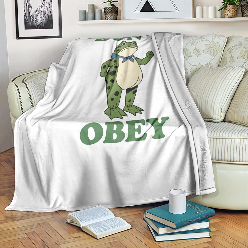 Don't Obey Portland Frog Throw Blanket Resist Inflatable Frogs Protest - Wonder Print Shop