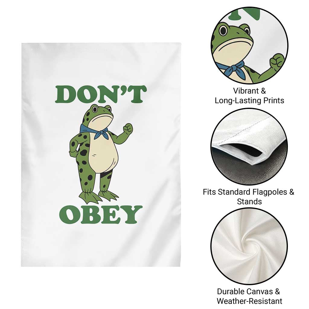 Don't Obey Portland Frog Garden Flag Resist Inflatable Frogs Protest - Wonder Print Shop