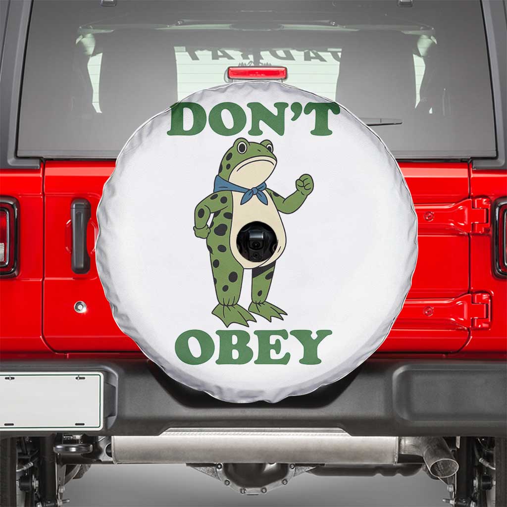 Don't Obey Portland Frog Spare Tire Cover Resist Inflatable Frogs Protest - Wonder Print Shop