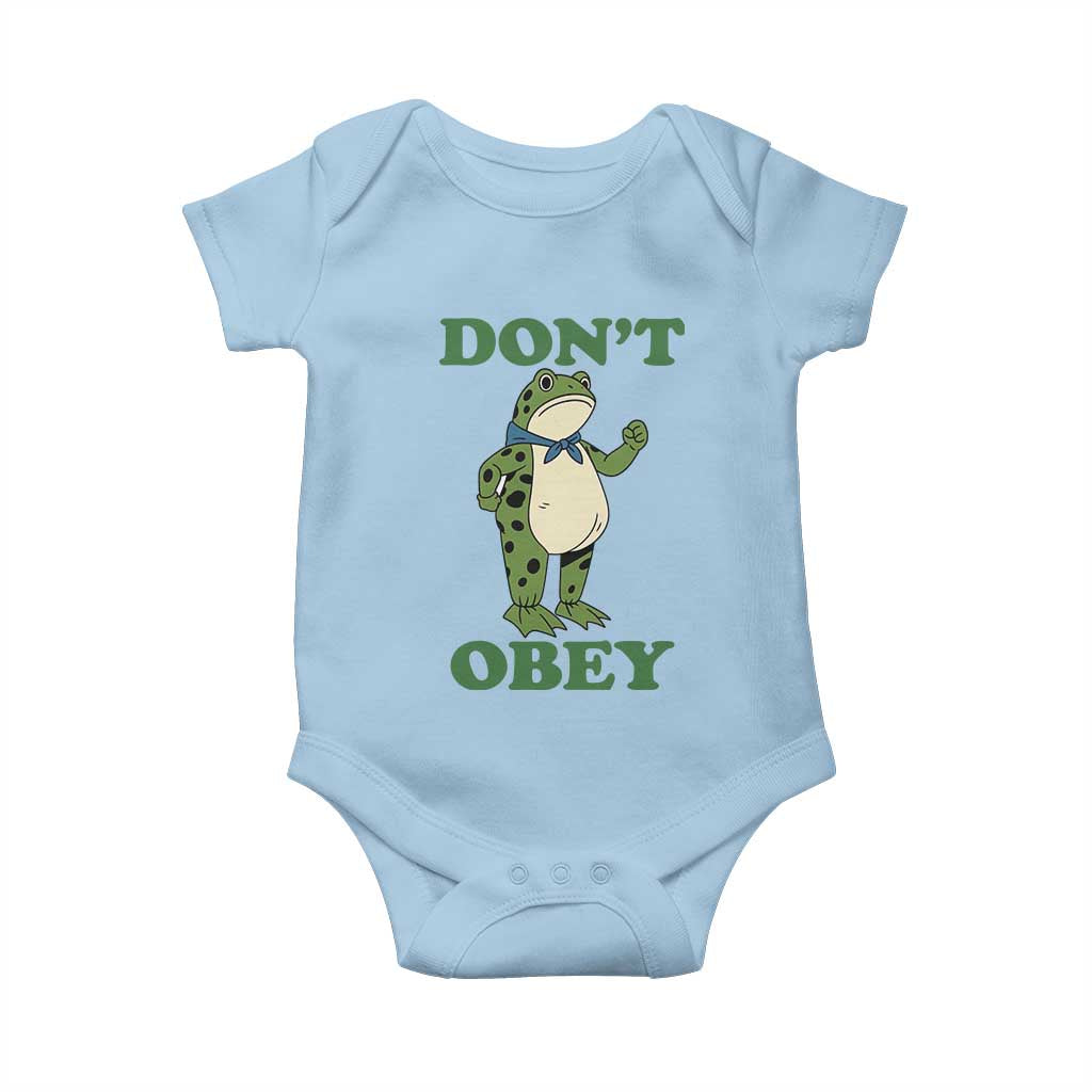 Don't Obey Portland Frog Baby Onesie Resist Inflatable Frogs Protest - Wonder Print Shop