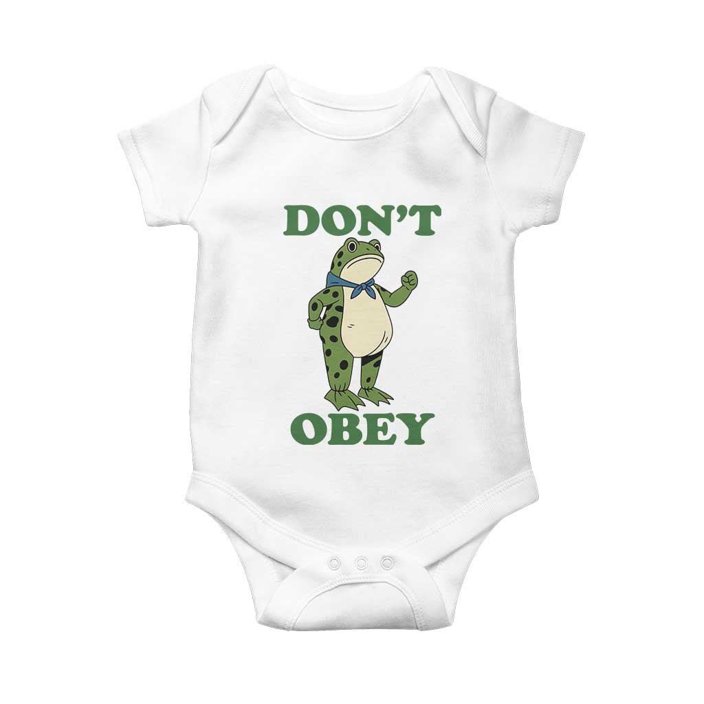 Don't Obey Portland Frog Baby Onesie Resist Inflatable Frogs Protest - Wonder Print Shop