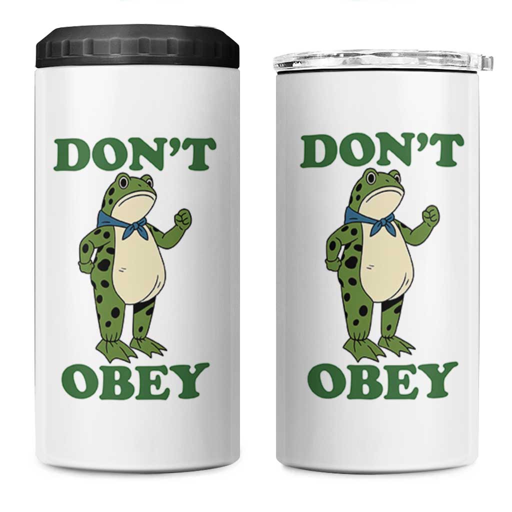 Don't Obey Portland Frog 4 in 1 Can Cooler Tumbler Resist Inflatable Frogs Protest - Wonder Print Shop
