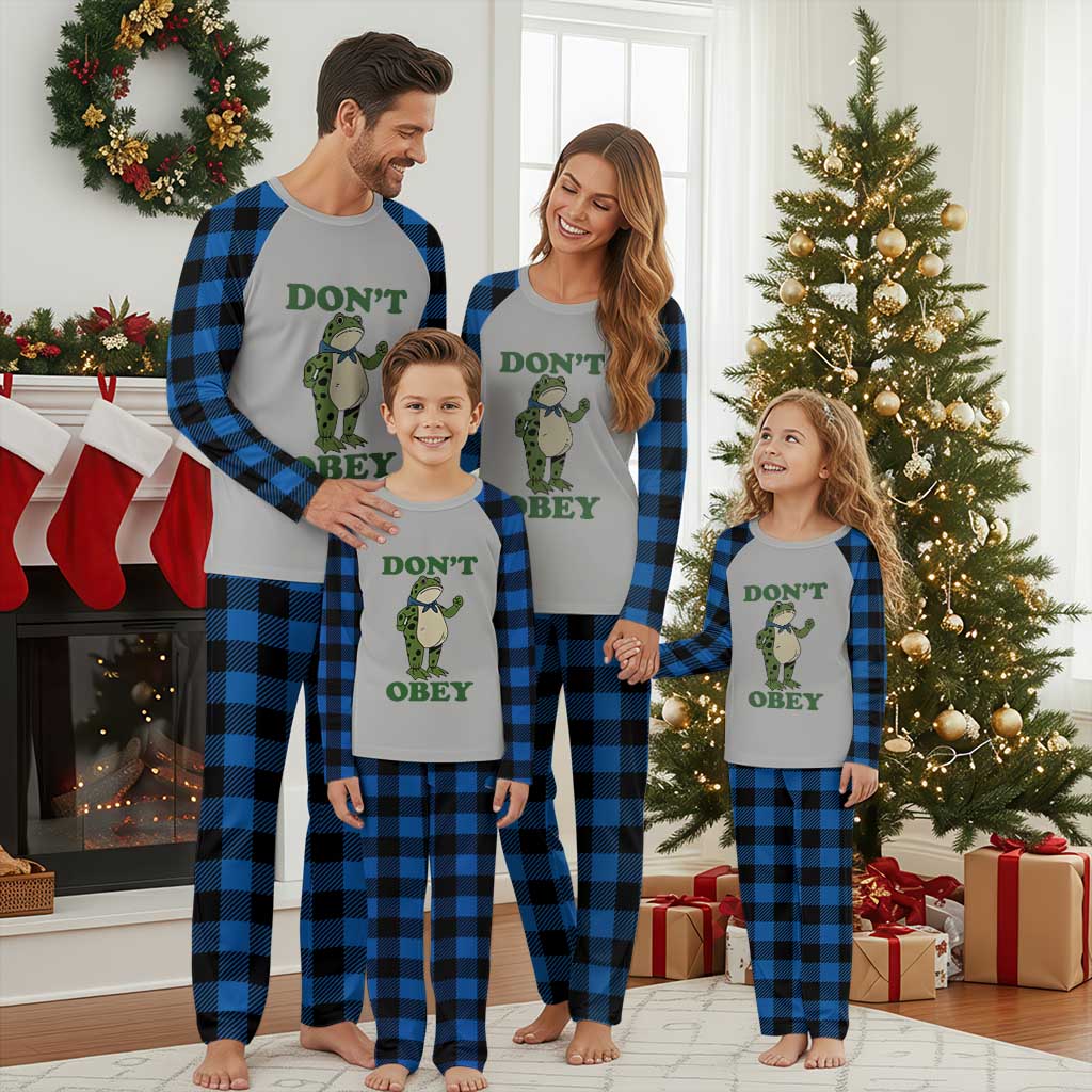 Don't Obey Portland Frog Plaid Pajama Set Resist Inflatable Frogs Protest - Wonder Print Shop