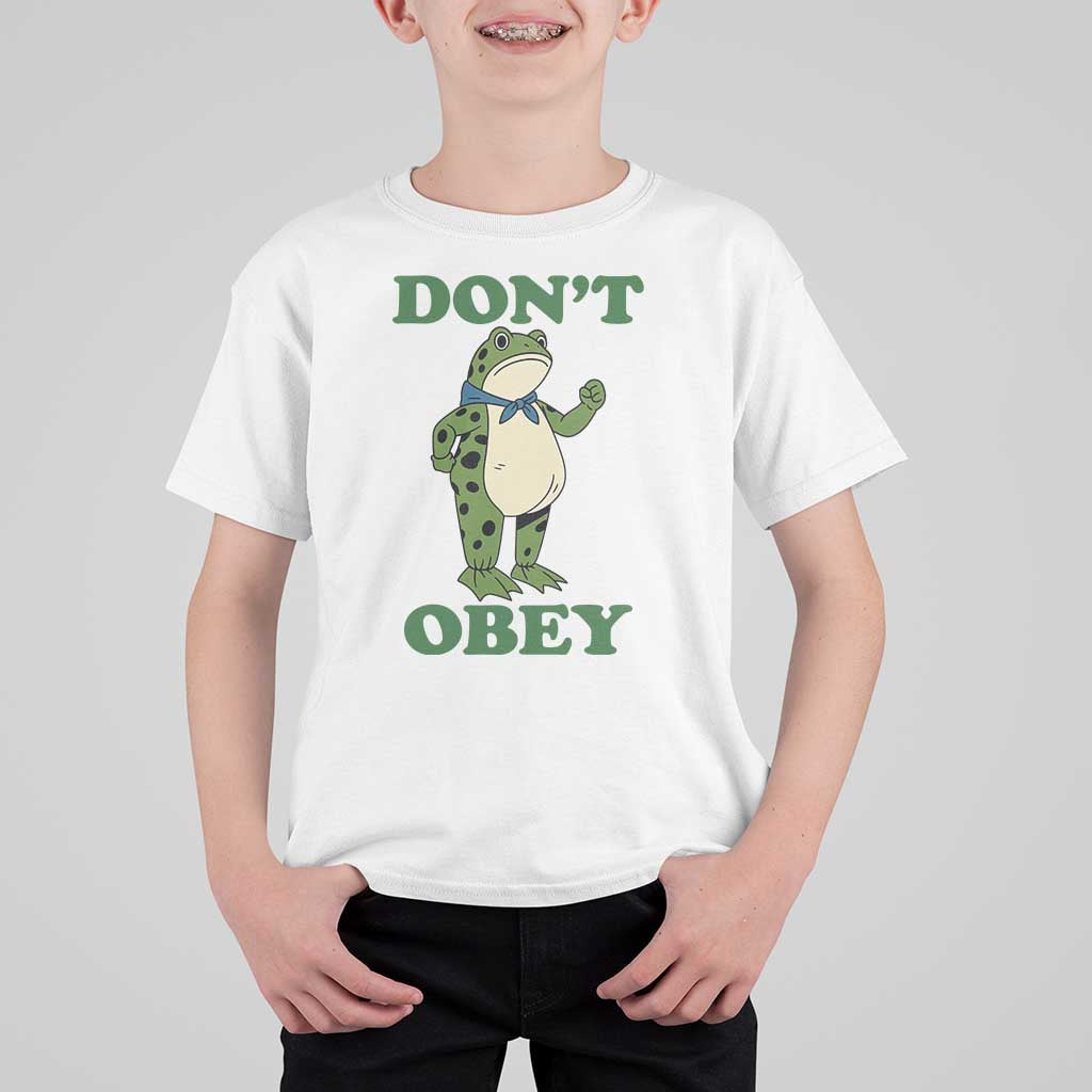 Don't Obey Portland Frog T Shirt For Kid Resist Inflatable Frogs Protest - Wonder Print Shop