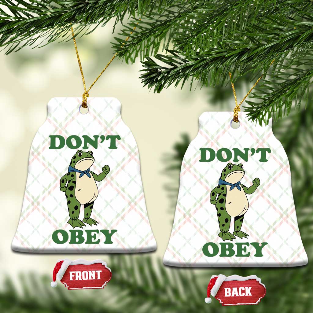 Don't Obey Portland Frog Ceramic Ornament Resist Inflatable Frogs Protest - Wonder Print Shop