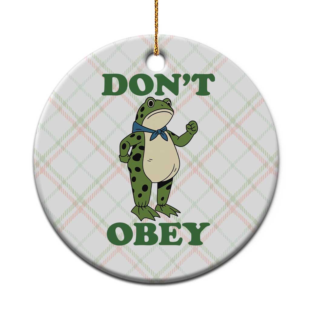 Don't Obey Portland Frog Ceramic Ornament Resist Inflatable Frogs Protest - Wonder Print Shop