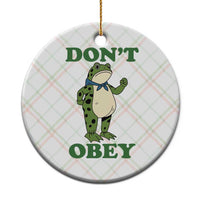 Don't Obey Portland Frog Ceramic Ornament Resist Inflatable Frogs Protest - Wonder Print Shop