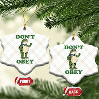 Don't Obey Portland Frog Ceramic Ornament Resist Inflatable Frogs Protest - Wonder Print Shop