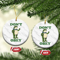Don't Obey Portland Frog Ceramic Ornament Resist Inflatable Frogs Protest - Wonder Print Shop