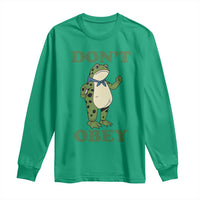 Don't Obey Portland Frog Long Sleeve Shirt Resist Inflatable Frogs Protest - Wonder Print Shop