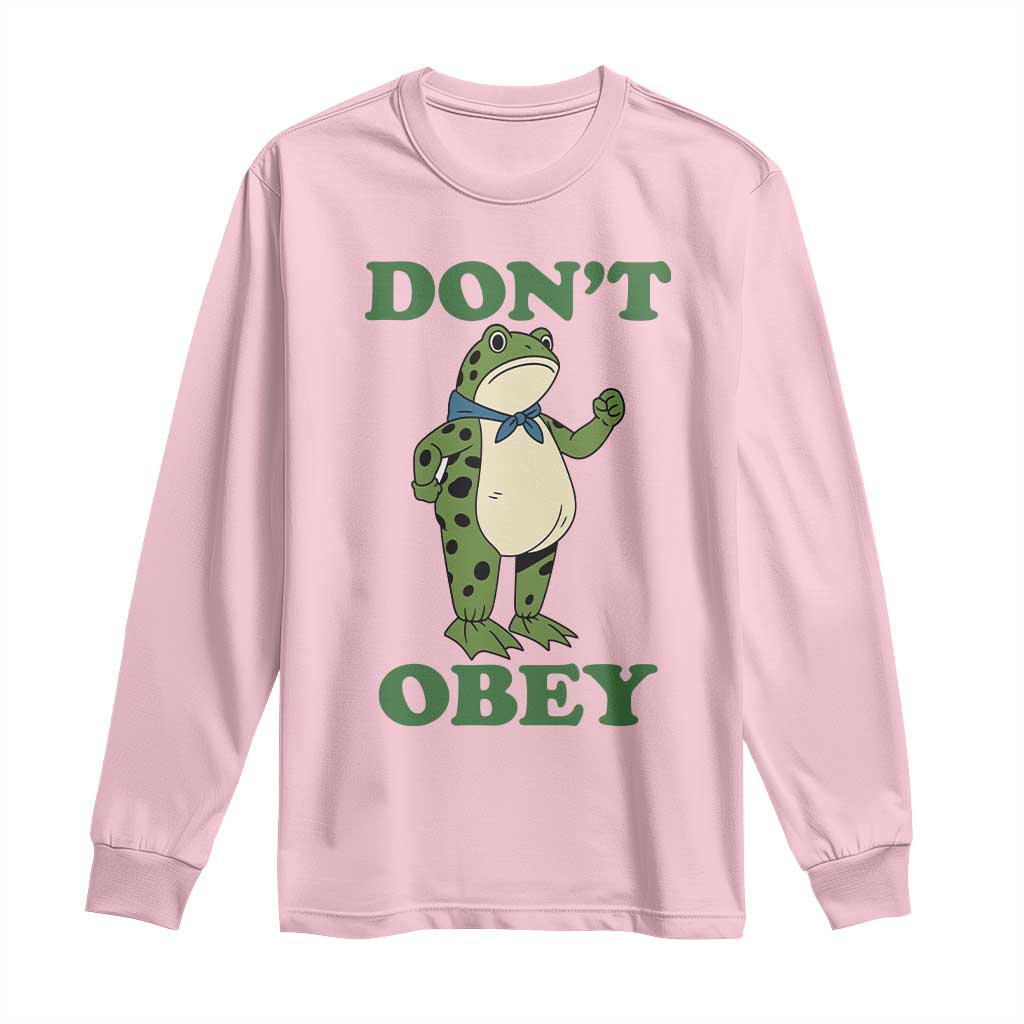 Don't Obey Portland Frog Long Sleeve Shirt Resist Inflatable Frogs Protest - Wonder Print Shop