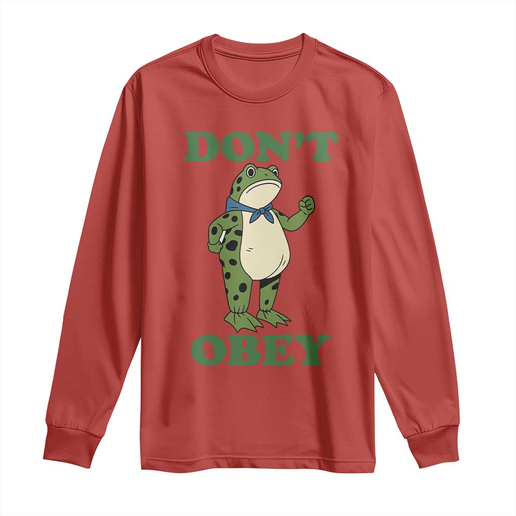 Don't Obey Portland Frog Long Sleeve Shirt Resist Inflatable Frogs Protest - Wonder Print Shop
