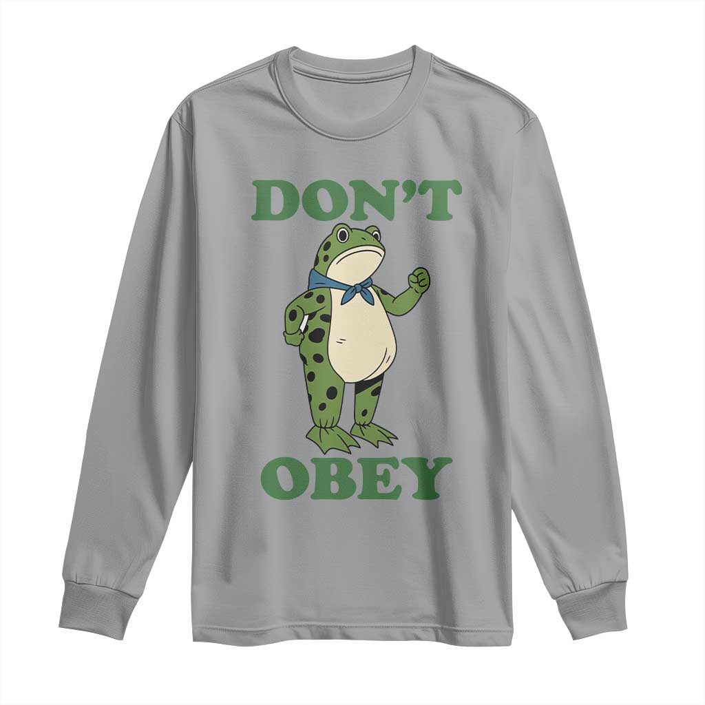Don't Obey Portland Frog Long Sleeve Shirt Resist Inflatable Frogs Protest - Wonder Print Shop