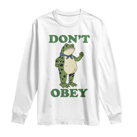 Don't Obey Portland Frog Long Sleeve Shirt Resist Inflatable Frogs Protest - Wonder Print Shop