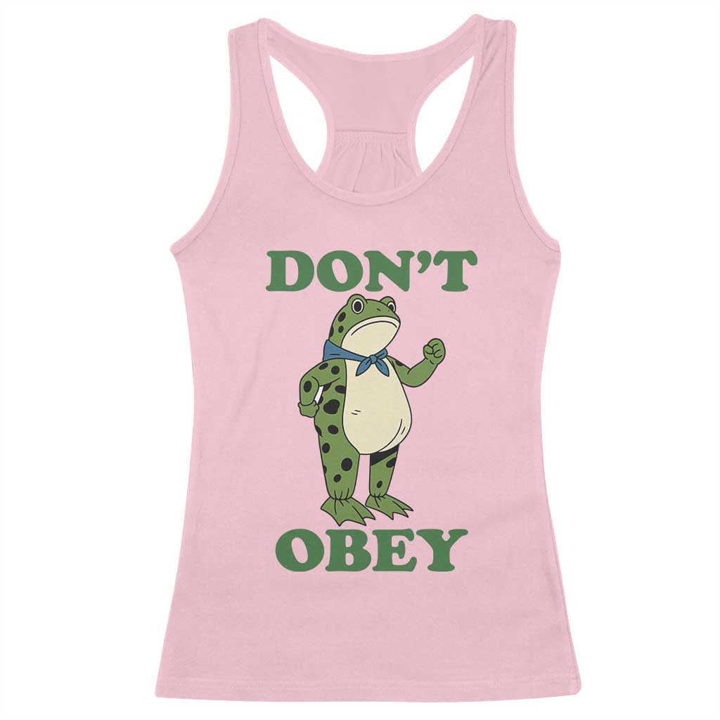 Don't Obey Portland Frog Racerback Tank Top Resist Inflatable Frogs Protest - Wonder Print Shop