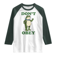 Don't Obey Portland Frog Raglan Shirt Resist Inflatable Frogs Protest - Wonder Print Shop