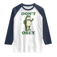 Don't Obey Portland Frog Raglan Shirt Resist Inflatable Frogs Protest - Wonder Print Shop