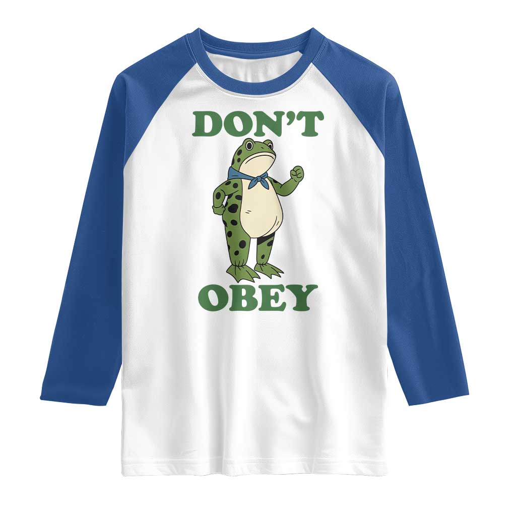 Don't Obey Portland Frog Raglan Shirt Resist Inflatable Frogs Protest - Wonder Print Shop