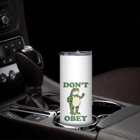 Don't Obey Portland Frog Skinny Tumbler Resist Inflatable Frogs Protest - Wonder Print Shop