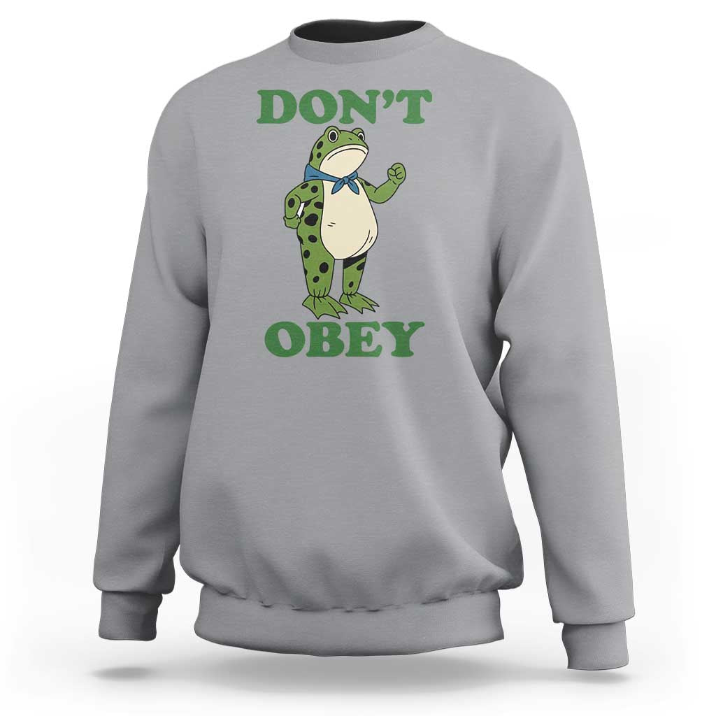 Don't Obey Portland Frog Sweatshirt Resist Inflatable Frogs Protest - Wonder Print Shop