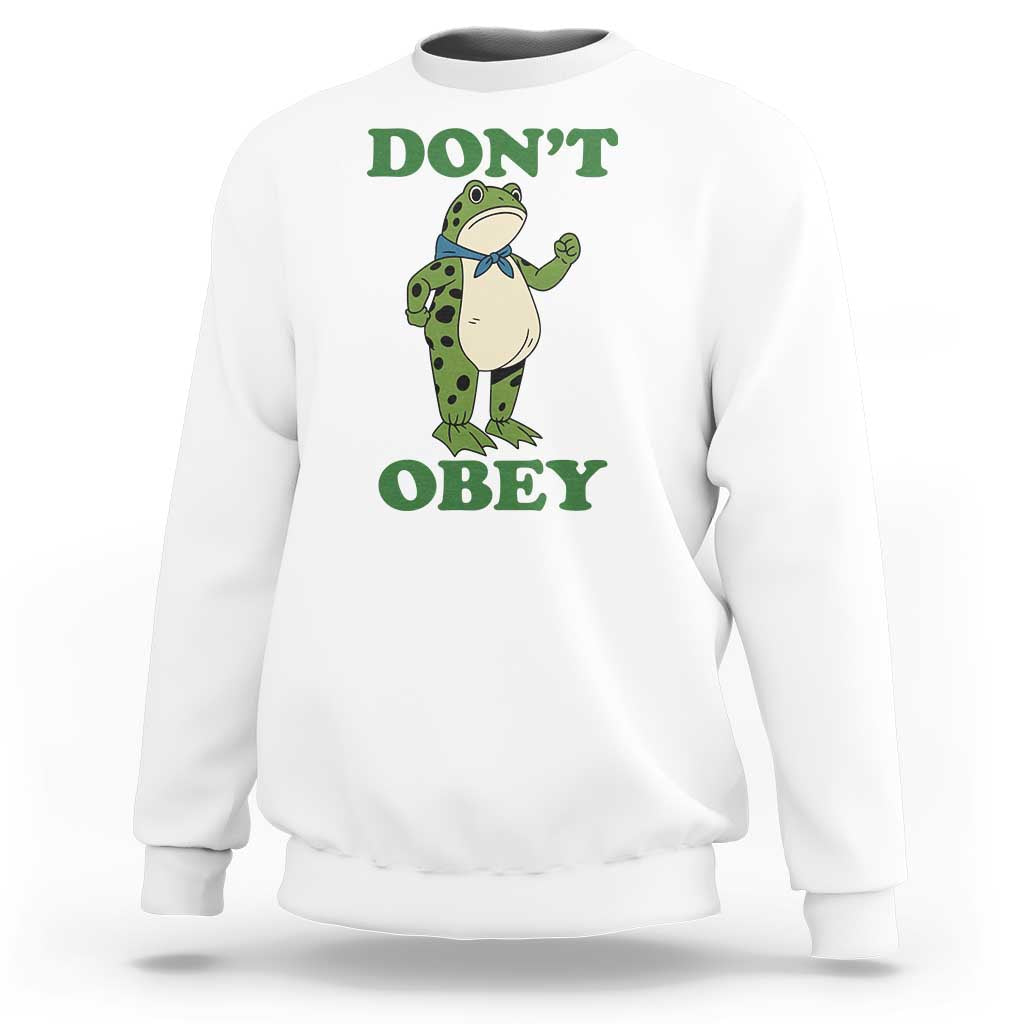 Don't Obey Portland Frog Sweatshirt Resist Inflatable Frogs Protest - Wonder Print Shop