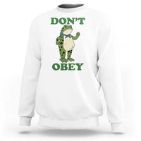 Don't Obey Portland Frog Sweatshirt Resist Inflatable Frogs Protest - Wonder Print Shop