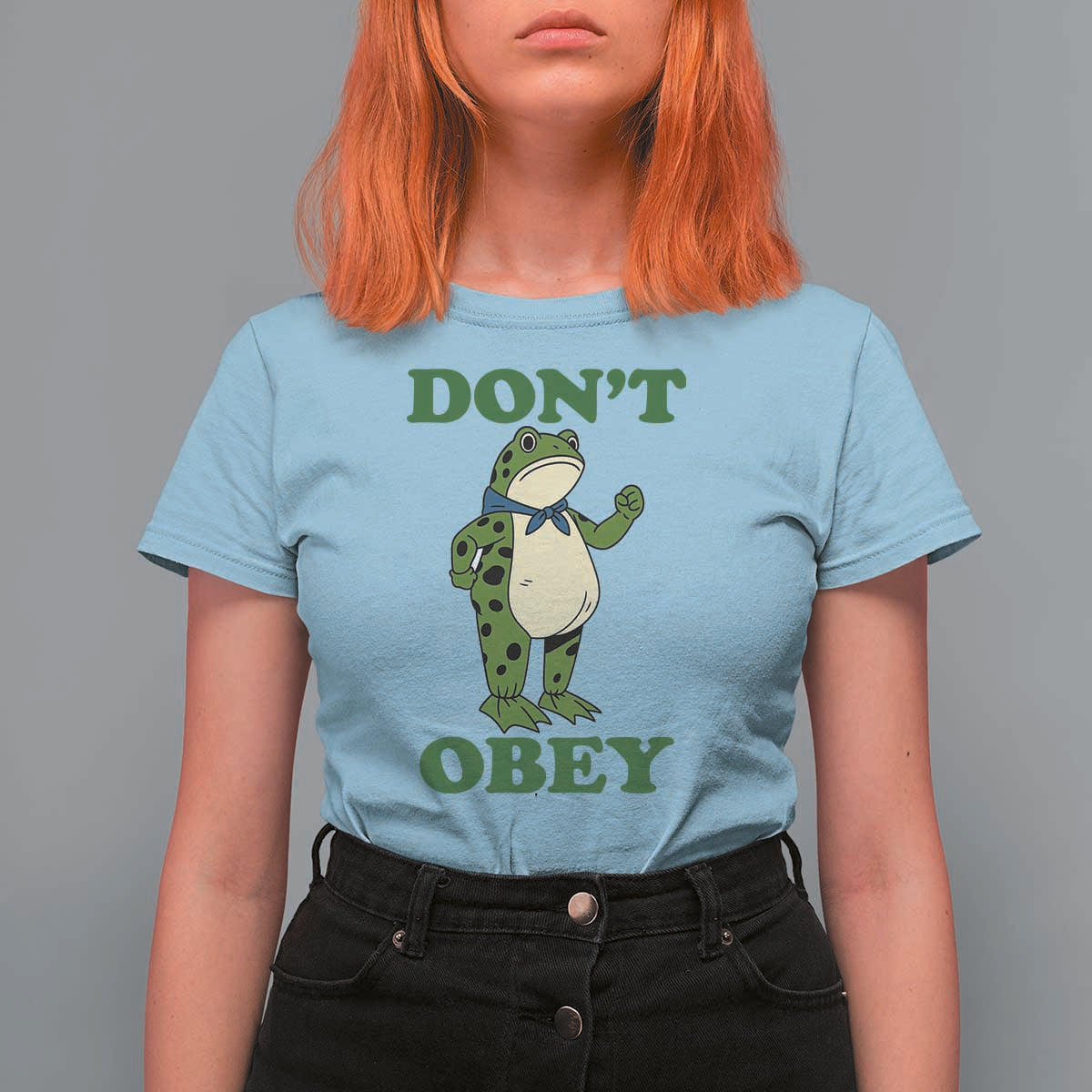 Don't Obey Portland Frog T Shirt For Women Resist Inflatable Frogs Protest - Wonder Print Shop