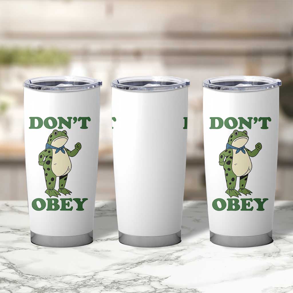 Don't Obey Portland Frog Tumbler Cup Resist Inflatable Frogs Protest - Wonder Print Shop