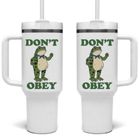 Don't Obey Portland Frog Tumbler With Handle Resist Inflatable Frogs Protest - Wonder Print Shop