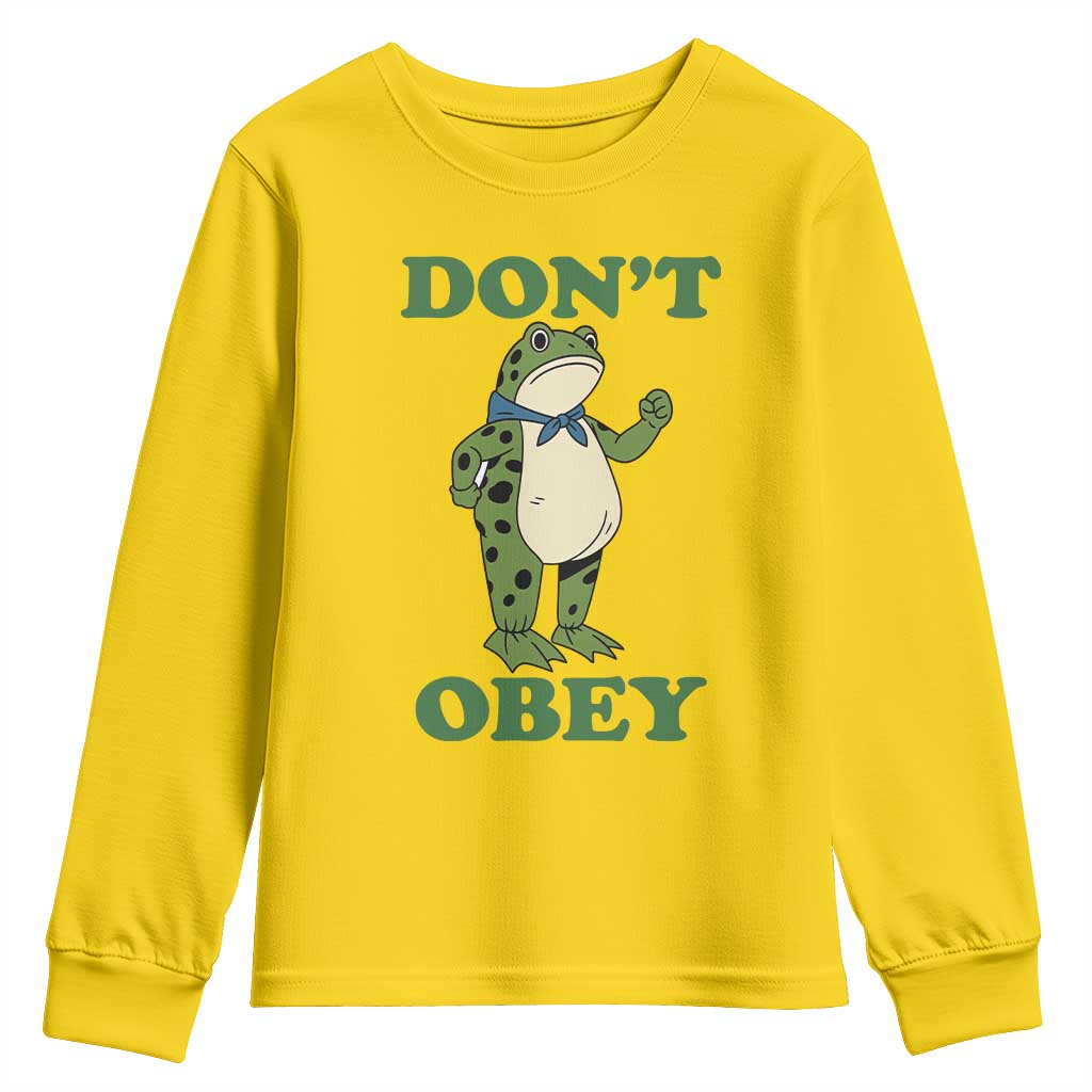 Don't Obey Portland Frog Youth Sweatshirt Resist Inflatable Frogs Protest - Wonder Print Shop
