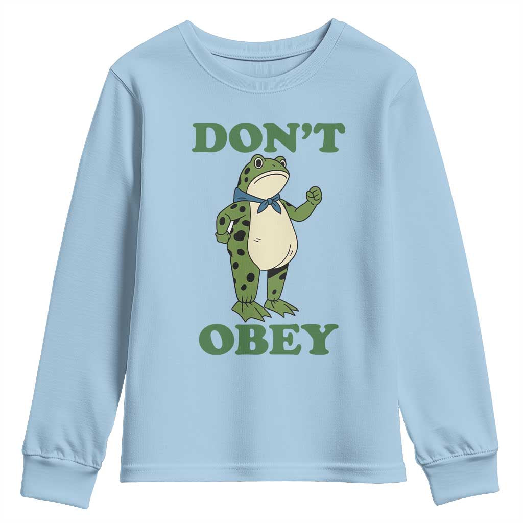 Don't Obey Portland Frog Youth Sweatshirt Resist Inflatable Frogs Protest - Wonder Print Shop