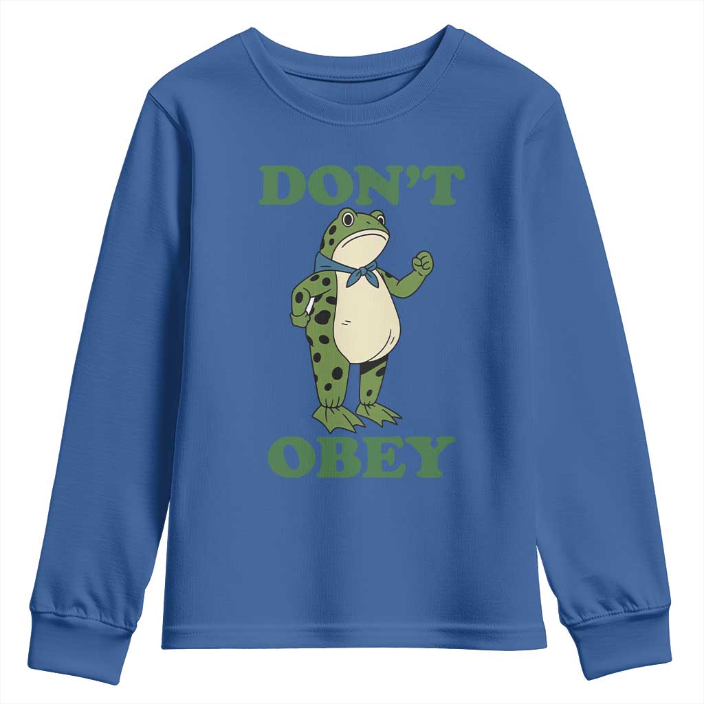 Don't Obey Portland Frog Youth Sweatshirt Resist Inflatable Frogs Protest - Wonder Print Shop