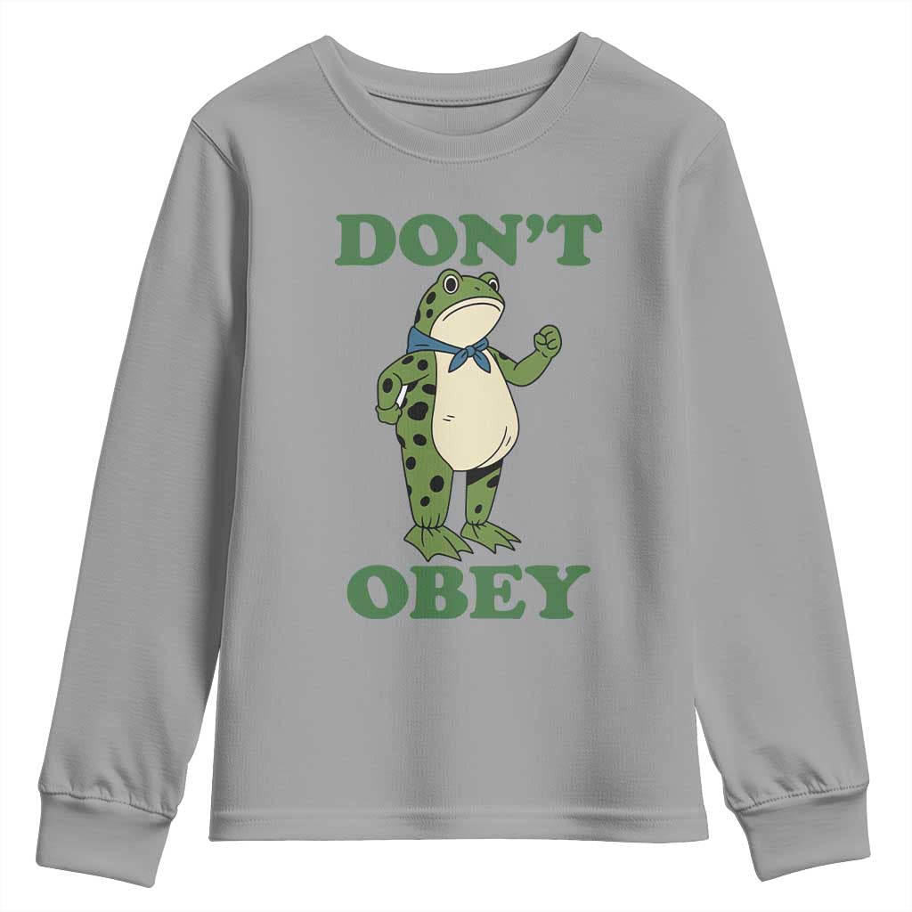 Don't Obey Portland Frog Youth Sweatshirt Resist Inflatable Frogs Protest - Wonder Print Shop
