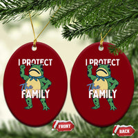 Activist Portland Frog Ceramic Ornament I Protect the Family Protest Statement - Wonder Print Shop