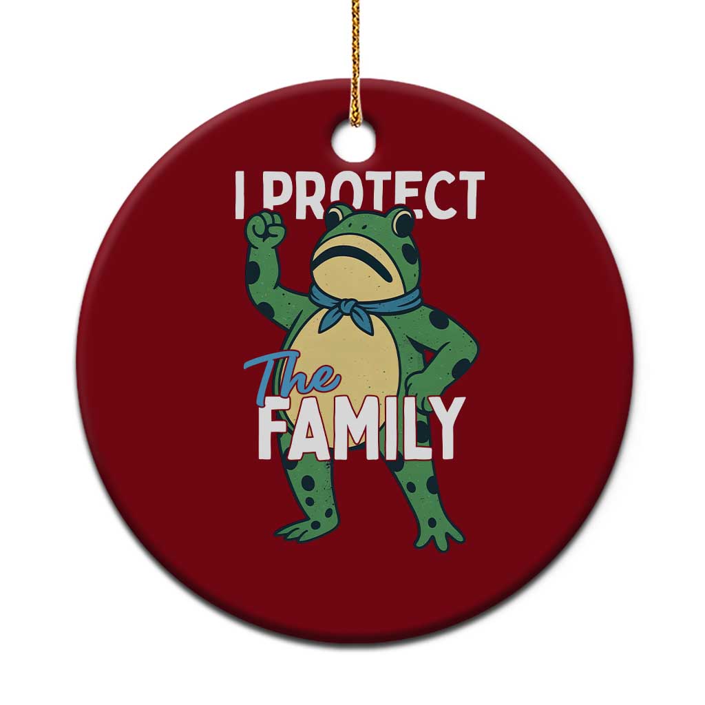 Activist Portland Frog Ceramic Ornament I Protect the Family Protest Statement - Wonder Print Shop